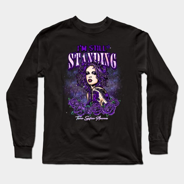 Turner Syndrome awareness Beautiful Girl with tattoo I'm still standing supporting gift for  Turner Syndrome fighter Long Sleeve T-Shirt by Gost